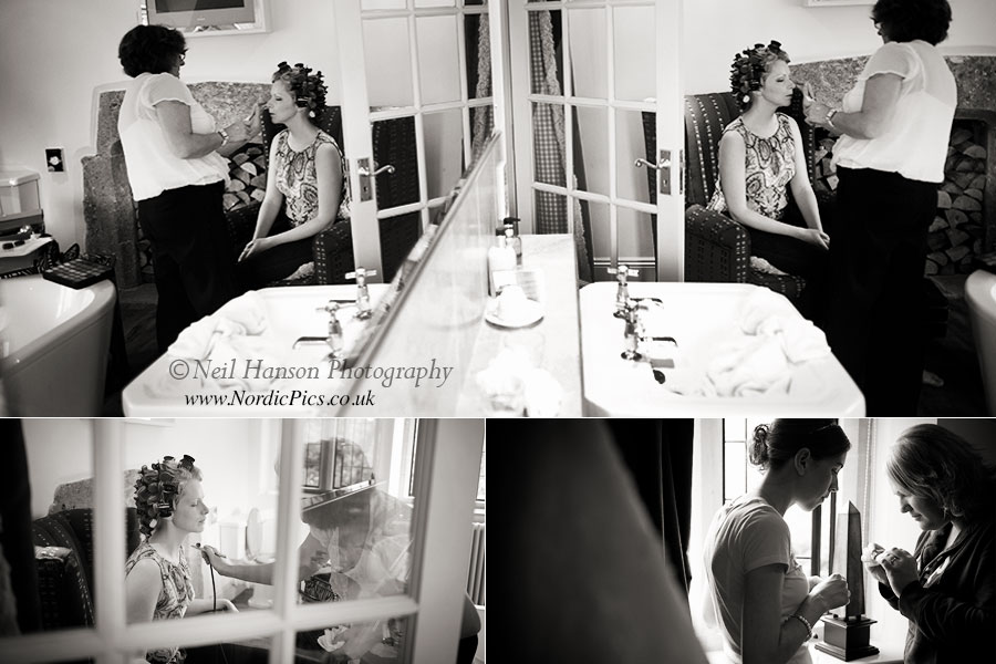 Bride's preparations at The Bay Tree Hotel in Burford