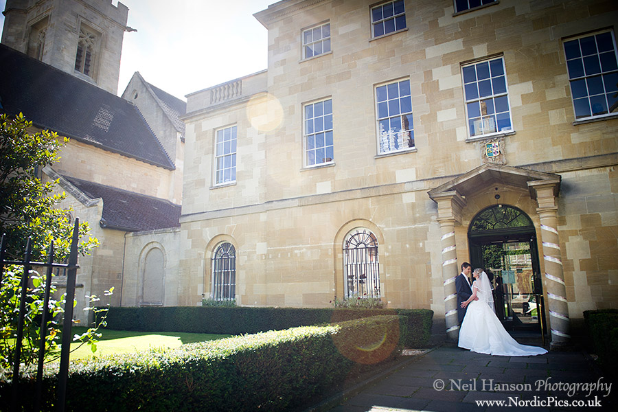 Creative Wedding photography by Neil Hanson at St Peters College Oxford