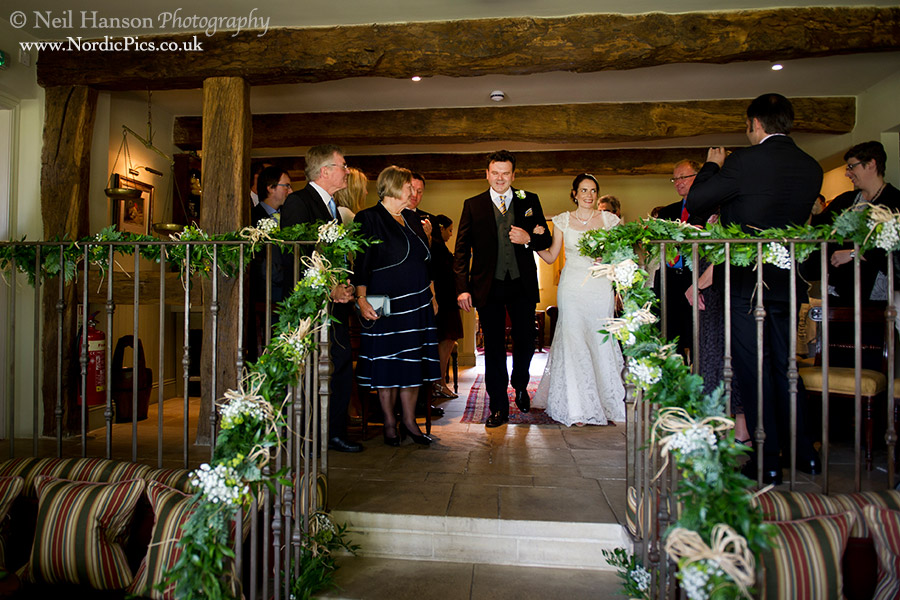 Bride & Groom entering their Wedding Ceremony at The Feathered Nest Country Inn