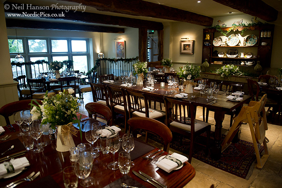 Wedding Breakfast Room set-up at The Feathered Nest Country Inn