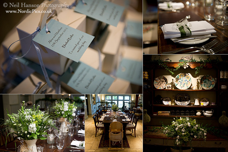 Wedding favours & details at the Feathered Nest Country Inn