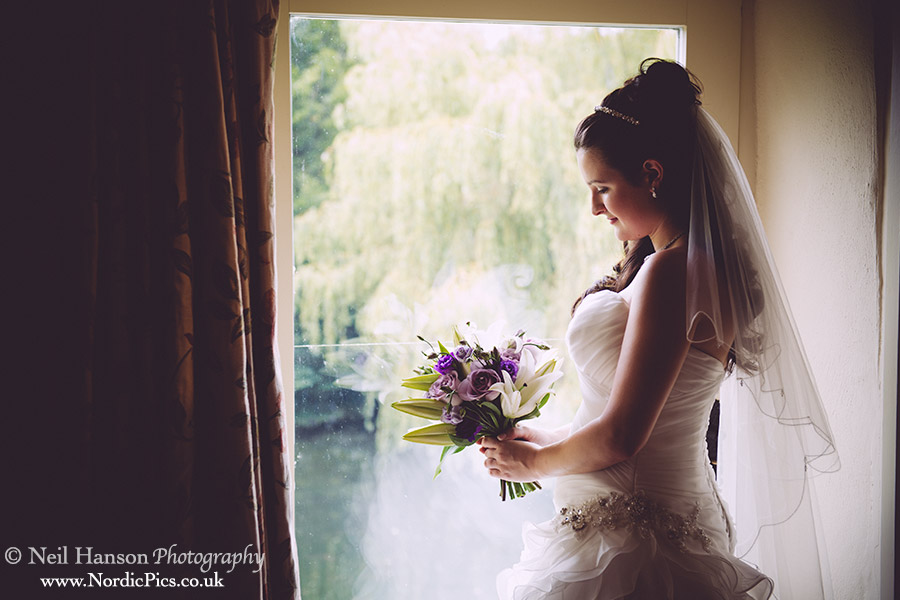 Bride getting ready for her wedding day at Caswell House