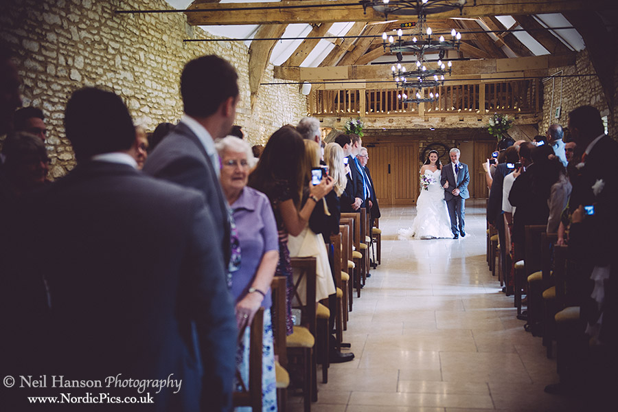 Brides entrance at a Wedding at Caswell House in the Cotswolds
