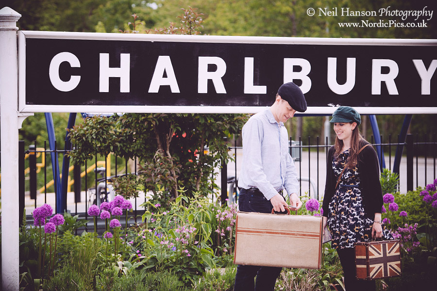 Charlbury Train Station Vintage styled pre-wedding photo-shoot by Neil Hanson Photography