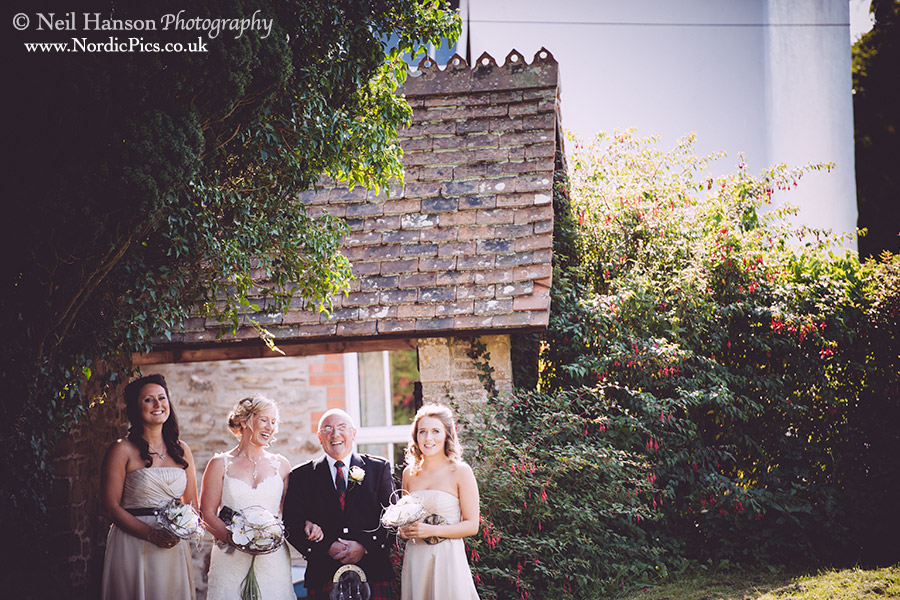 Bridal party arriving on a Wedding Day at St George's Church, Georgham