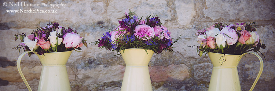 Vintage bouquets by Distinctive Petals at a Caswell House Wedding