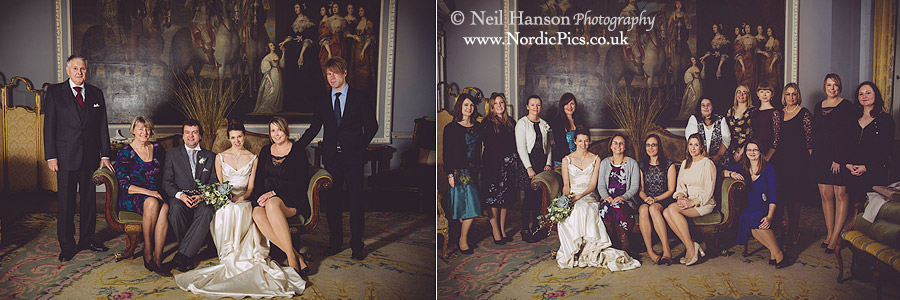 Family indoor group photos at Kirtlington Park Wedding by Neil Hanson Photography