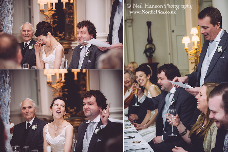 The best mans speech at a Kirtlington Park Wedding Photography by Neil Hanson