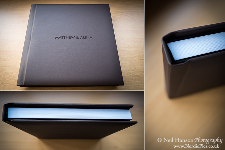 Alina & Matthews contemporary flush mounted Wedding Album from their Wedding at The Feathered Nest Country Inn