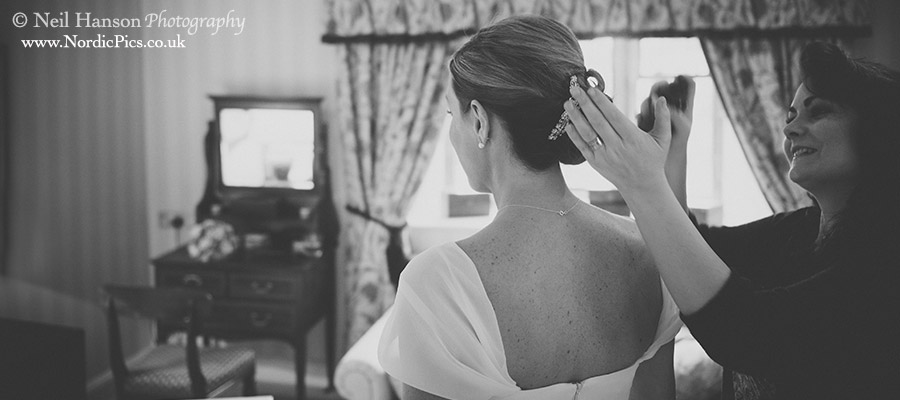 Bride preparations before her Wedding day at Buckland Manor in the Cotswolds