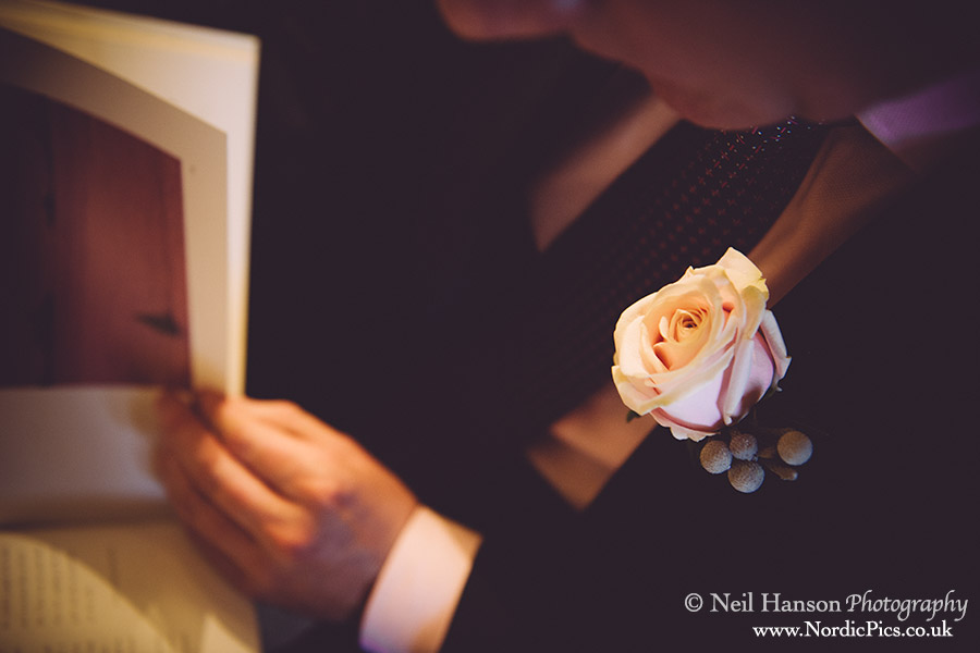 Grooms buttonhole at a Buckland Manor Wedding