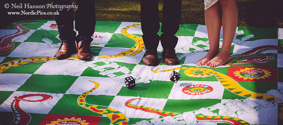 Giant Snakes & Ladders at Isis Farmhouse Wedding
