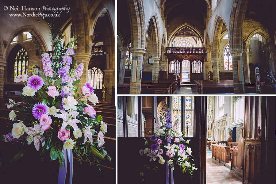 The interior of St Marys Church Adderbury on a Wedding day