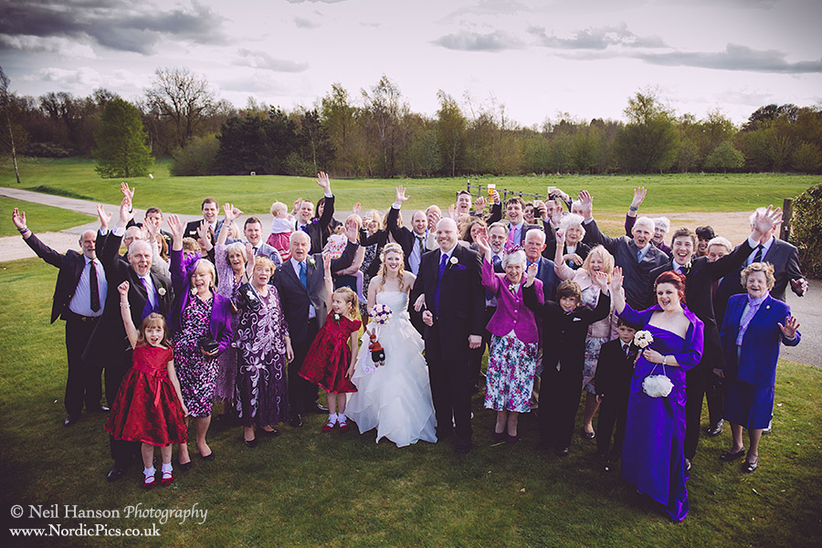Large Wedding party group shot at Rye Hill Golf Club