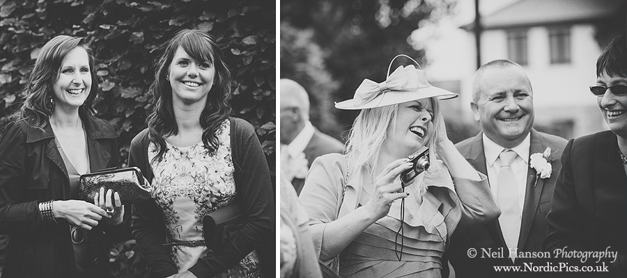 Guests laughing at St Breward Church Wedding