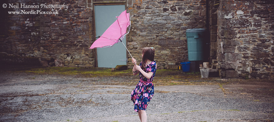 Wet & windy wedding day at Coombeshead in Cornwall