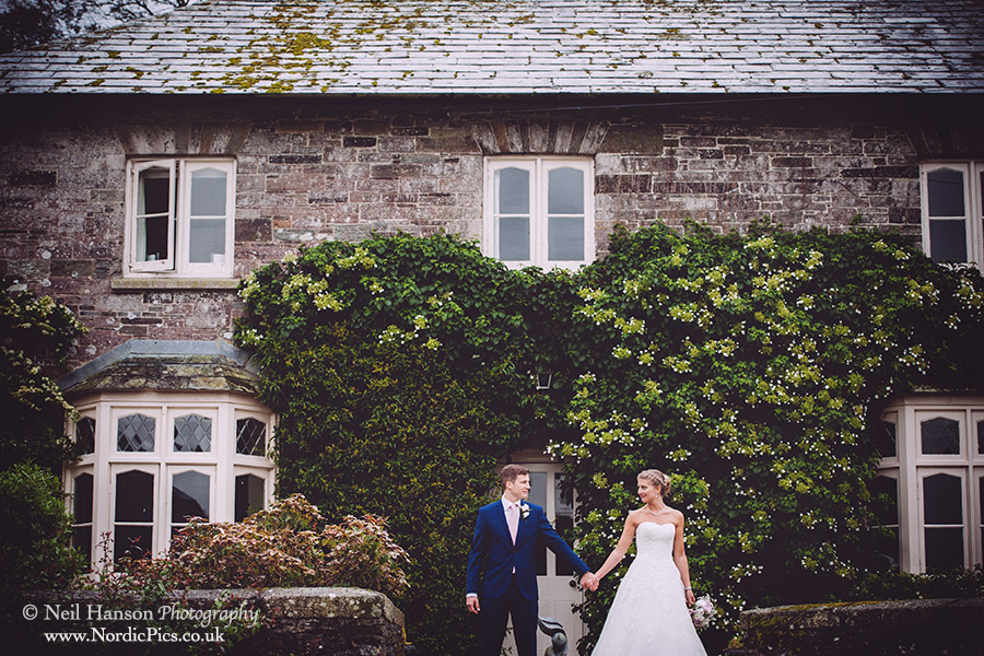 Bride & Groom at Coombeshead on their Wedding day in Cornwall