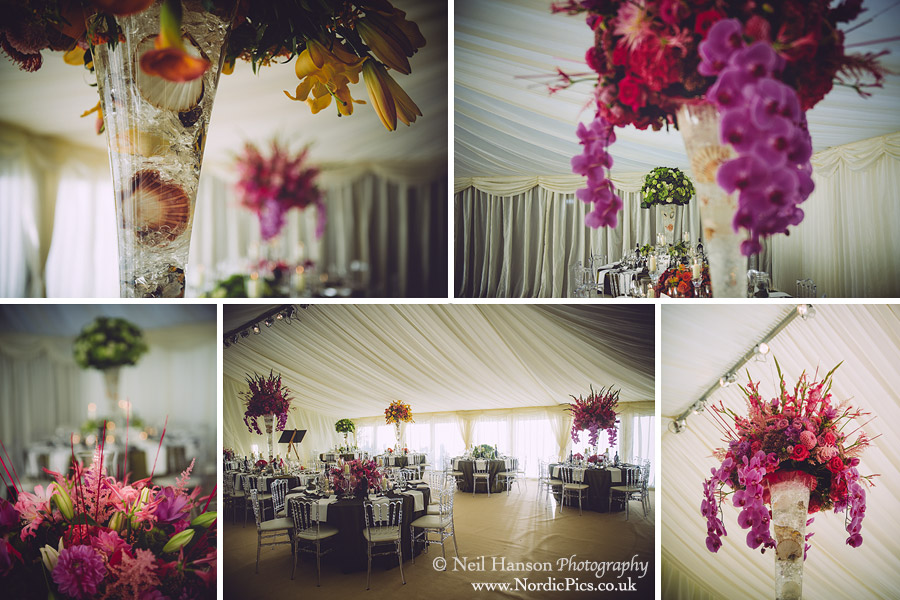 Wedding day marquee interior flowers by simon lycett