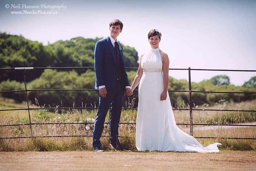 Bride and Groom on their wedding day at Rye Hill Golf Club near banbury