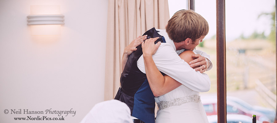 Bride and Groom embrace