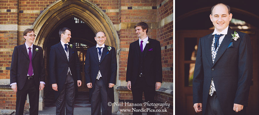 Groom & groomsmen at a Keble College Wedding