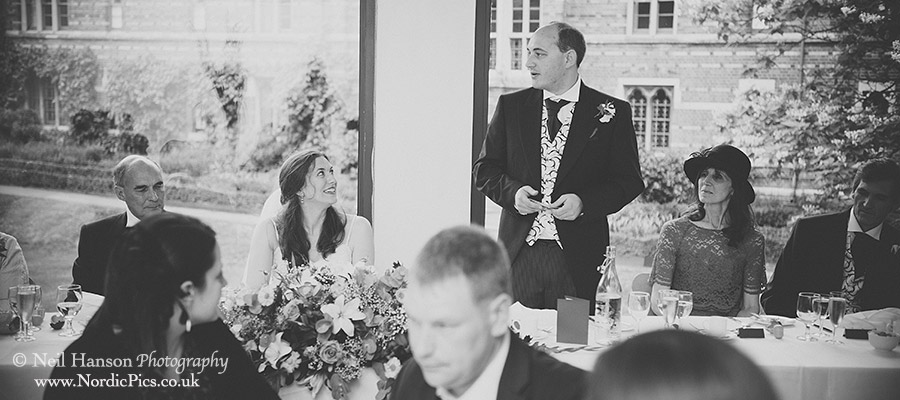 Grooms speech at a Keble College Wedding