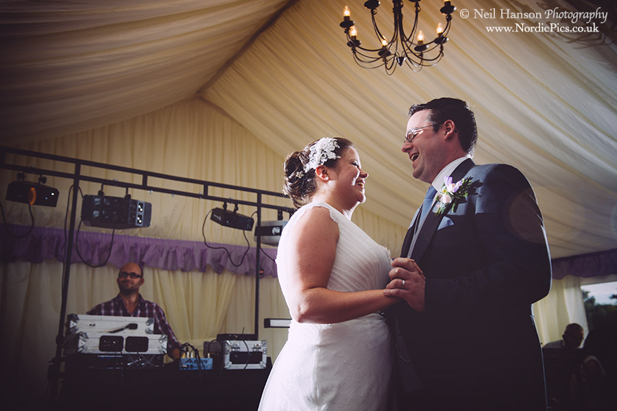 Bride and Grooms first dance at their Vintage inspired Marquee Wedding