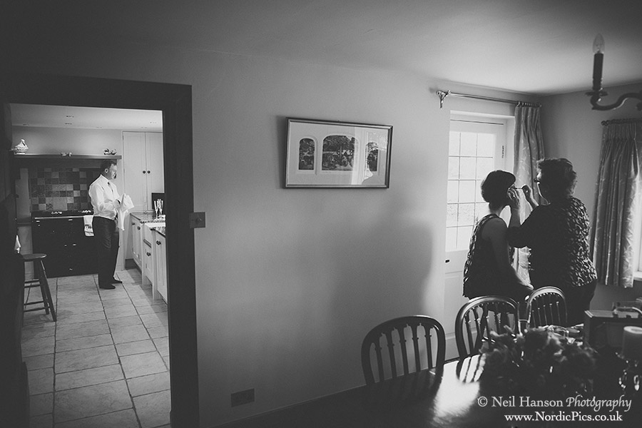 Brides morning preparations before her wedding at Penshurst Place in Kent