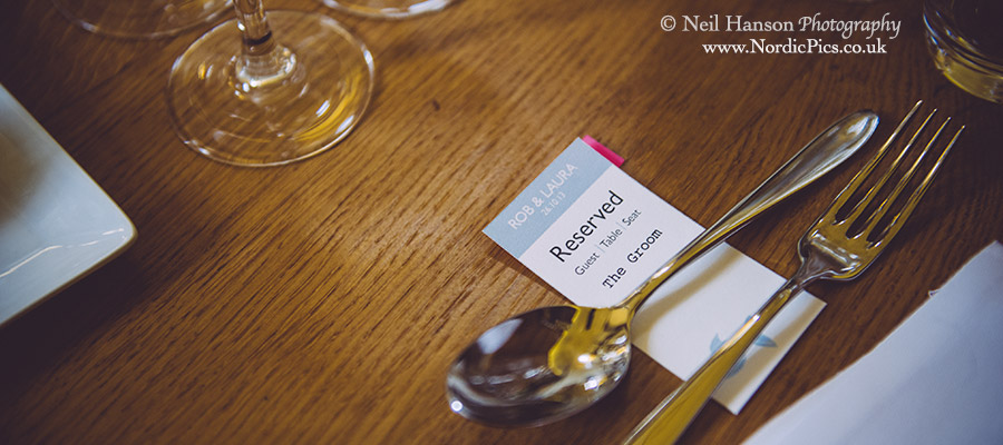 Train ticket style place setting