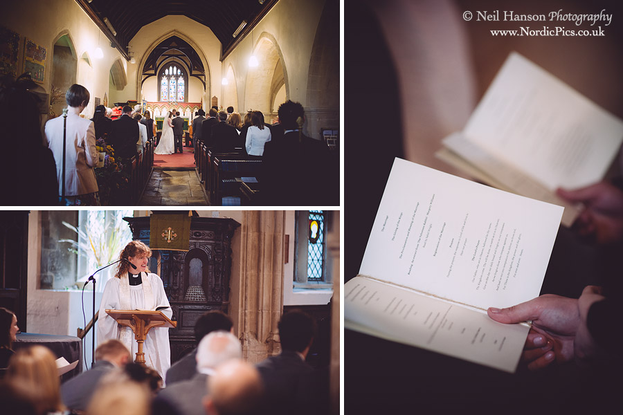 Wedding ceremony at St Giles Church Horspath
