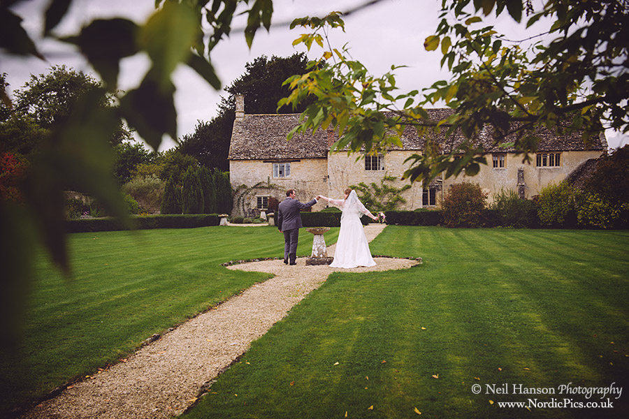 Bride and Groom at Caswell House on their Wedding Day