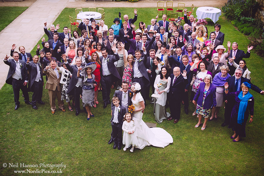 Large group shot at Penshurst Place Wedding