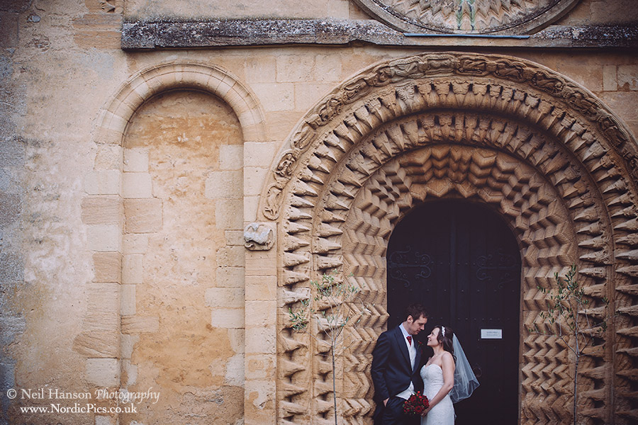 Bride and Groom portraits at St Marys Church Iffley