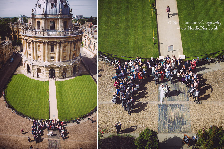 Wedding Photography from The tower of University Church of St Marys Oxford