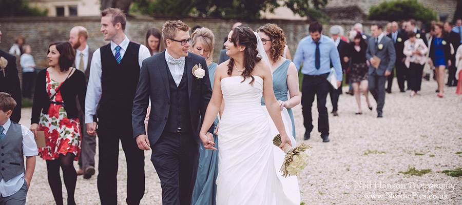 Bride and groom at Cogges Farm