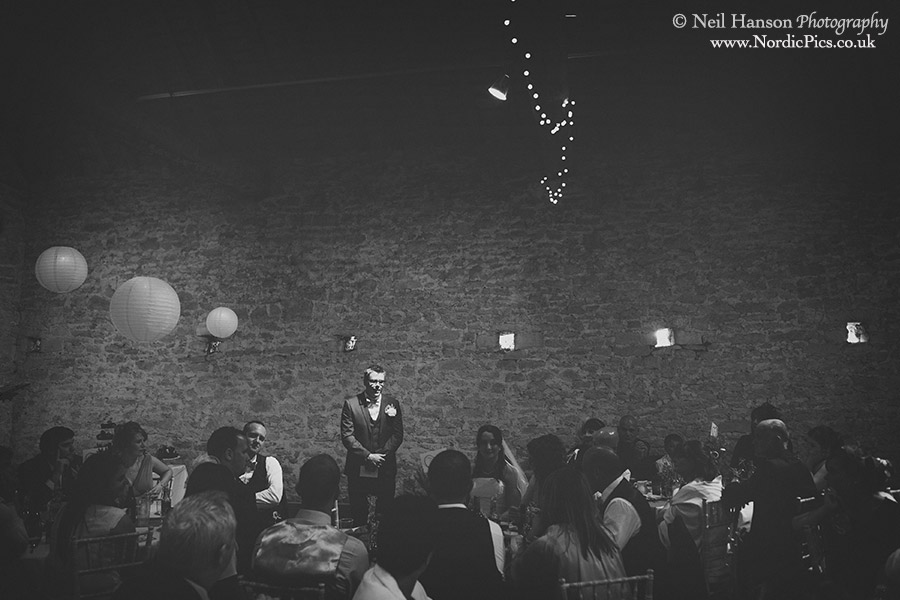Grooms wedding speech at a wedding at Cogges Farm Museum