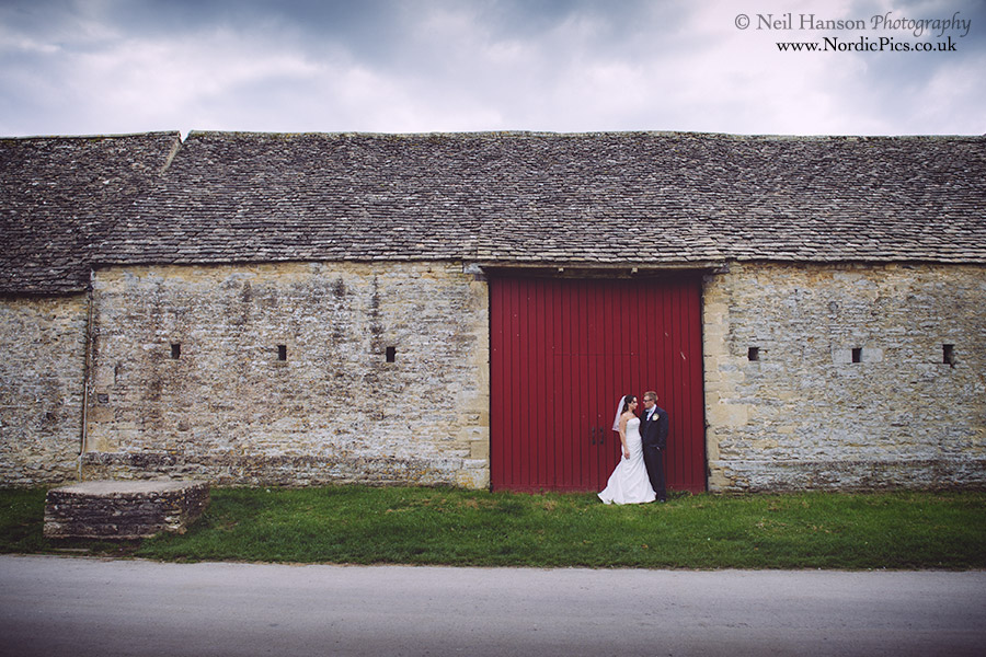 Bride and Groom on their Wedding day at Cogges Farm Museum