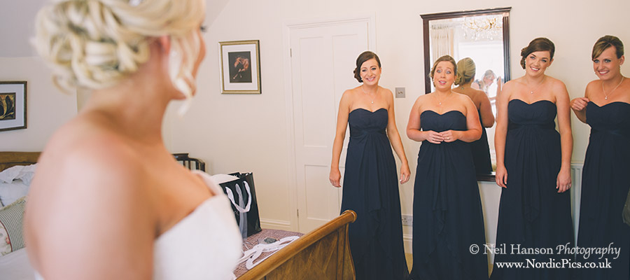 Bridesmaids she the bride for the first time at The Bay Tree Hotel