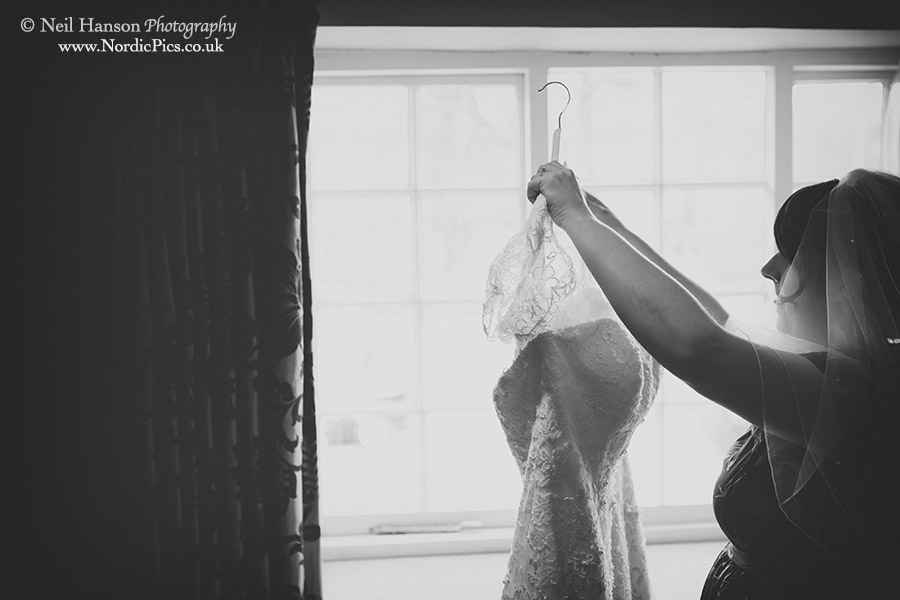 Bride getting ready for her Wedding at Cripps Barn in Gloucestershire