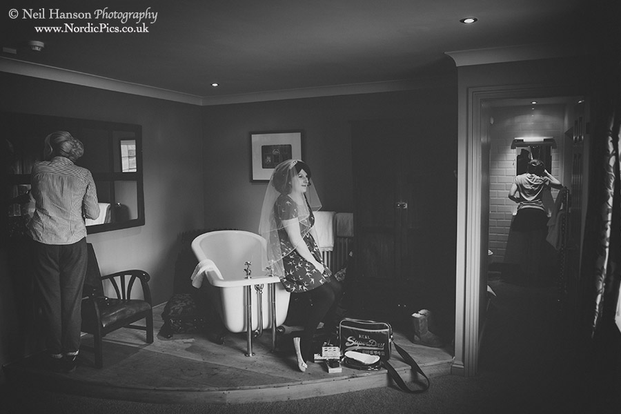 Brides morning preparations before a Wedding at Cripps Barn in Gloucestershire