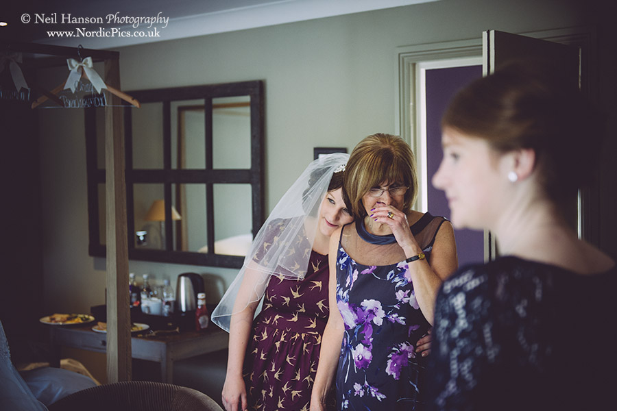 Touching moment between mother of the bride & her daughter at a Cripps Barn Wedding