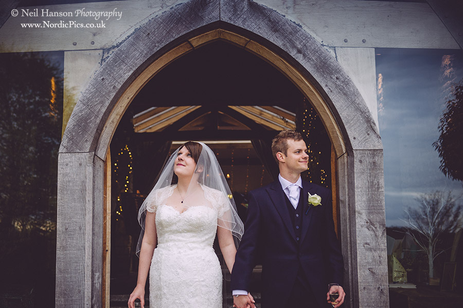 Katie & Mike on their Wedding day at Cripps Barn photography by Neil Hanson