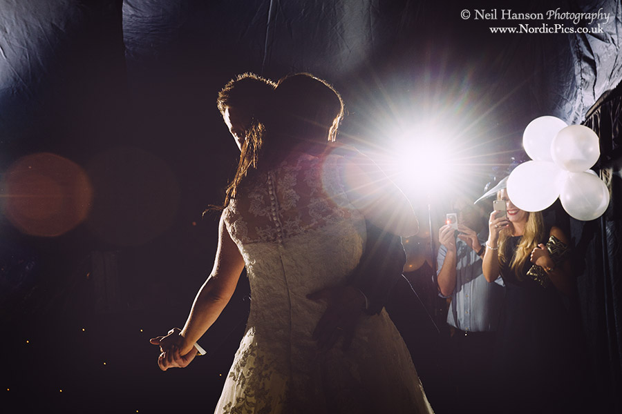 Bride & grooms first dance in a marquee wedding