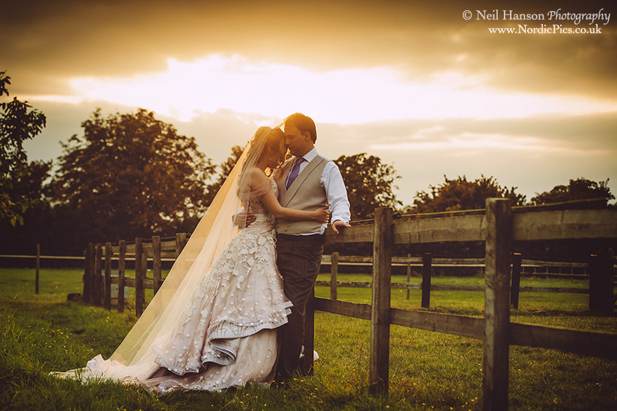 Sunset Wedding photography at Worton Park by Neil Hanson