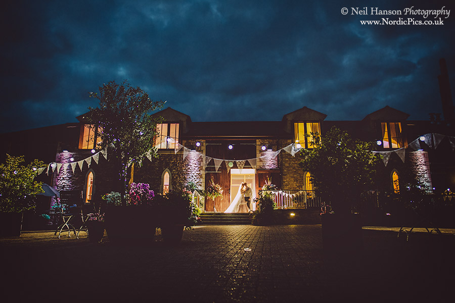 Creative night time Wedding Photography for Worton Park in Oxfordshire by Neil Hanson