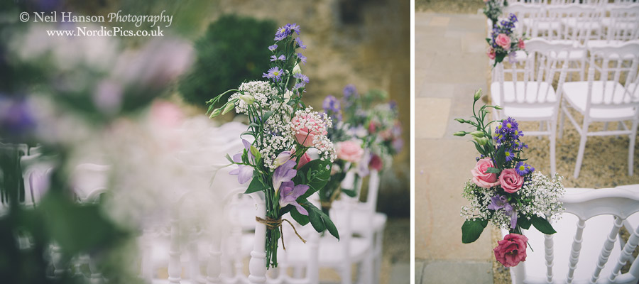 Wedding ceremony flowers at Haswell House