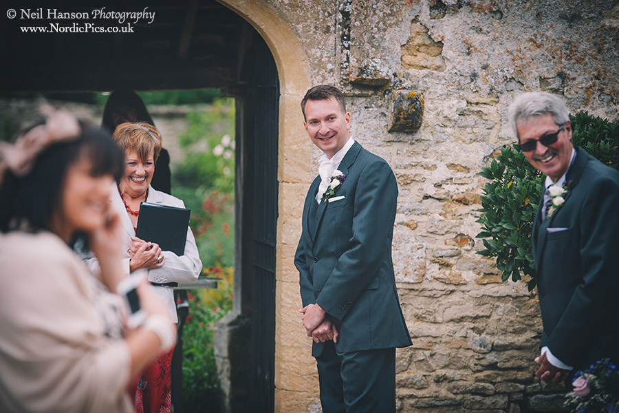 Groom sees his Bride for the first time at Caswell House Wedding