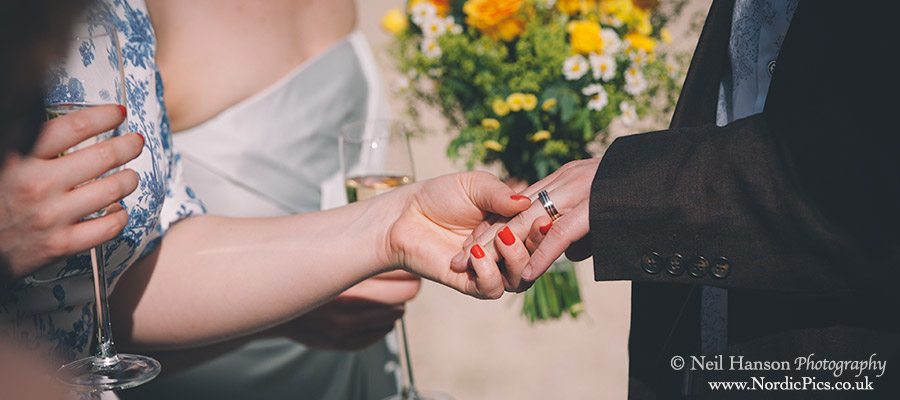 Inspecting groom wedding ring