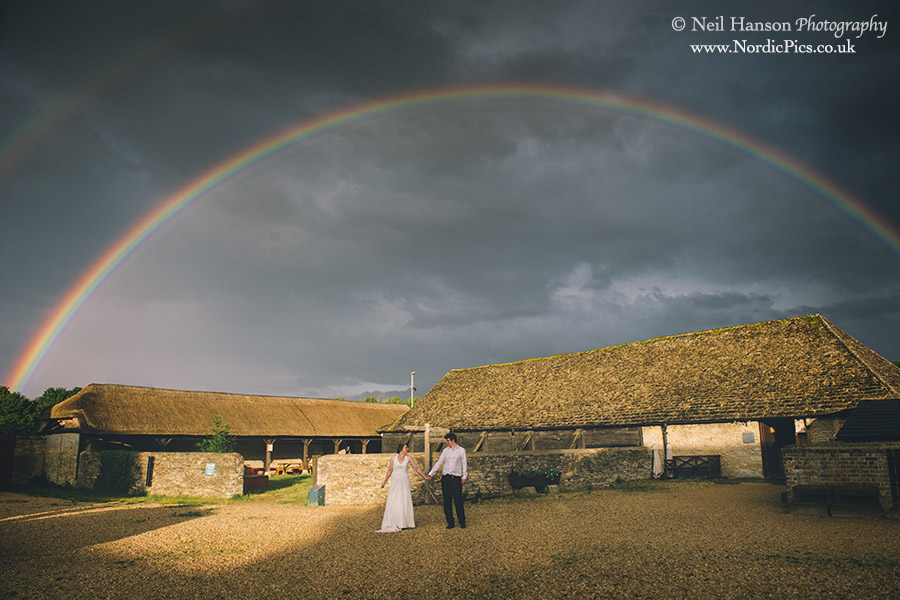 Cogges Farm Wedding double Rainbow