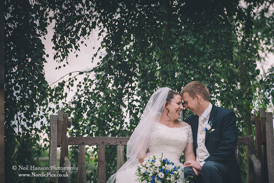 Quiet moment for the bide & groom at a Tythe Barn Wedding